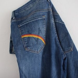 MOTHER High Waisted Looker Ankle Fray